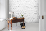 3D Relief Effect White Triangle Pattern Wall Mural Wallpaper 32- Jess Art Decoration