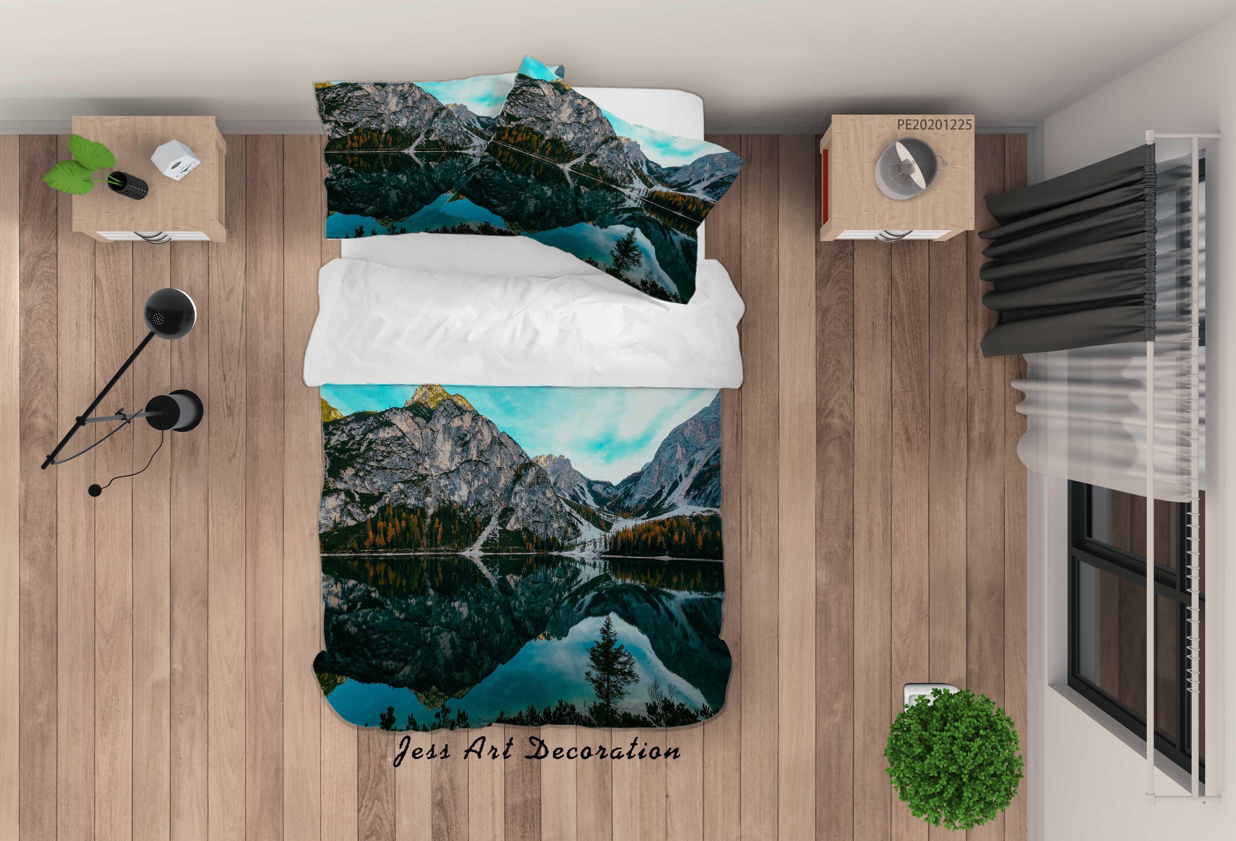 3D Sky Lake Mountain Scenery Quilt Cover Set Bedding Set Duvet Cover Pillowcases 26- Jess Art Decoration