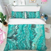 3D Abstract Green Marble Texture Quilt Cover Set Bedding Set Duvet Cover Pillowcases 64- Jess Art Decoration