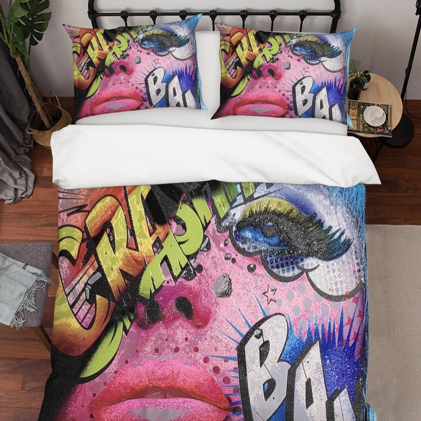 3D Abstract Colorful Rock Figure Girl Quilt Cover Set Bedding Set Duvet Cover Pillowcases LXL- Jess Art Decoration