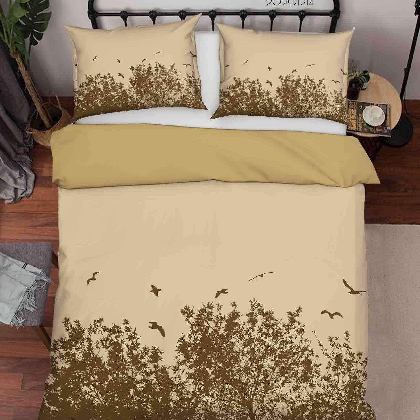 3D Vintage Tree Plant Bird Quilt Cover Set Bedding Set Duvet Cover Pillowcases LXL- Jess Art Decoration