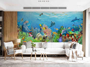 3D Hand-painted Cartoon Underwater World Wall Mural Wallpaper SWW5108- Jess Art Decoration