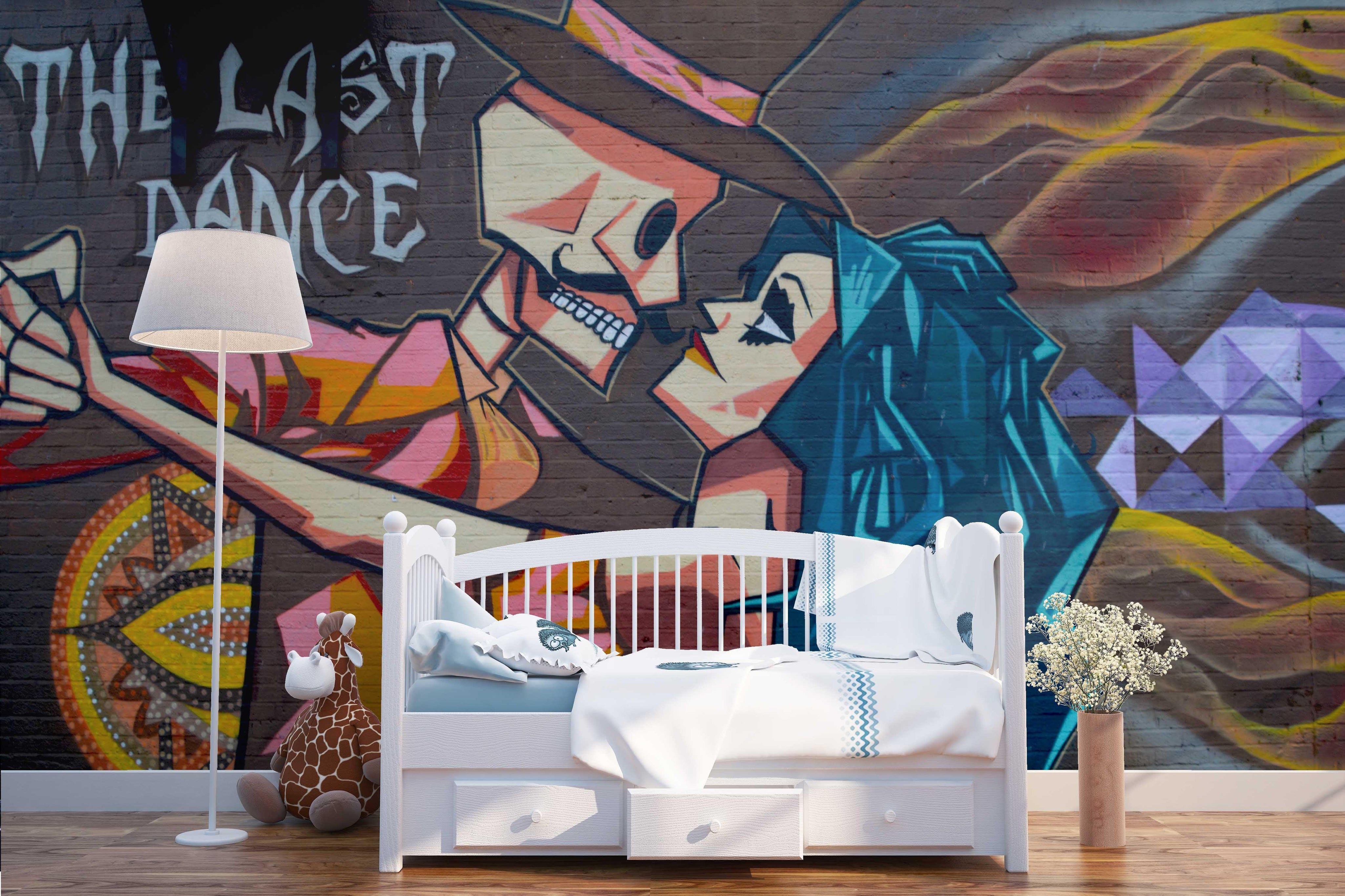 3D Retro Abstract Dancer Graffiti Wall Mural Wallpaper 200- Jess Art Decoration