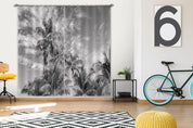3D Coconut Tree Sky Cloud Black White Curtains and Drapes GD 3626- Jess Art Decoration
