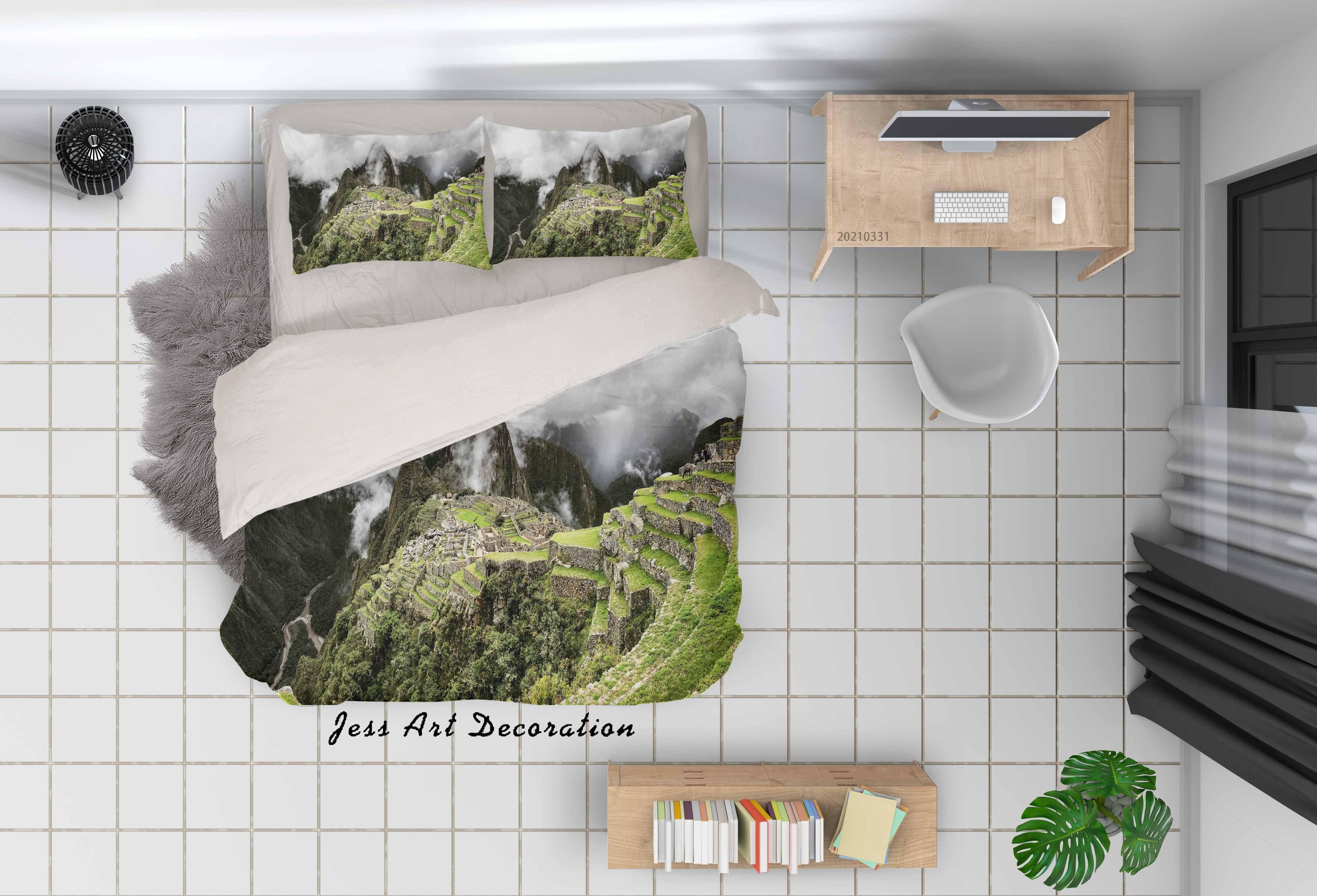 3D Mountain White Cloud Landscape Quilt Cover Set Bedding Set Duvet Cover Pillowcases 219- Jess Art Decoration