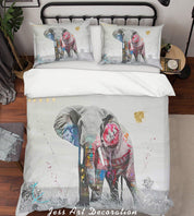3D Andy Warhol Colorized Animal Elephant Quilt Cover Set Bedding Set Duvet Cover Pillowcases  ZY D23- Jess Art Decoration