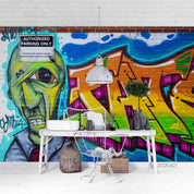3D Abstract Colored Street Graffiti Wall Mural Wallpaper LQH 100- Jess Art Decoration