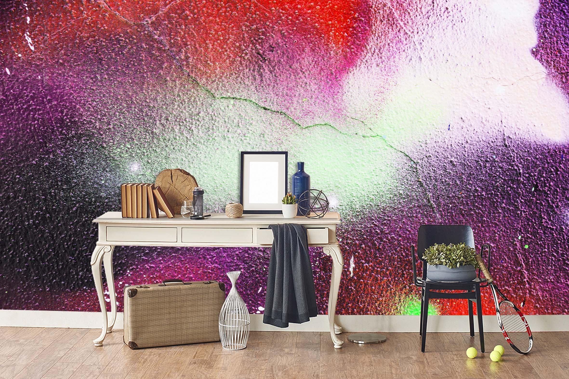 3D Abstract Purple Crack Graffiti Wall Mural Wallpaper 52- Jess Art Decoration
