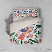 3D Colorful Bird Plant Leaves Quilt Cover Set Bedding Set Duvet Cover Pillowcases LXL- Jess Art Decoration