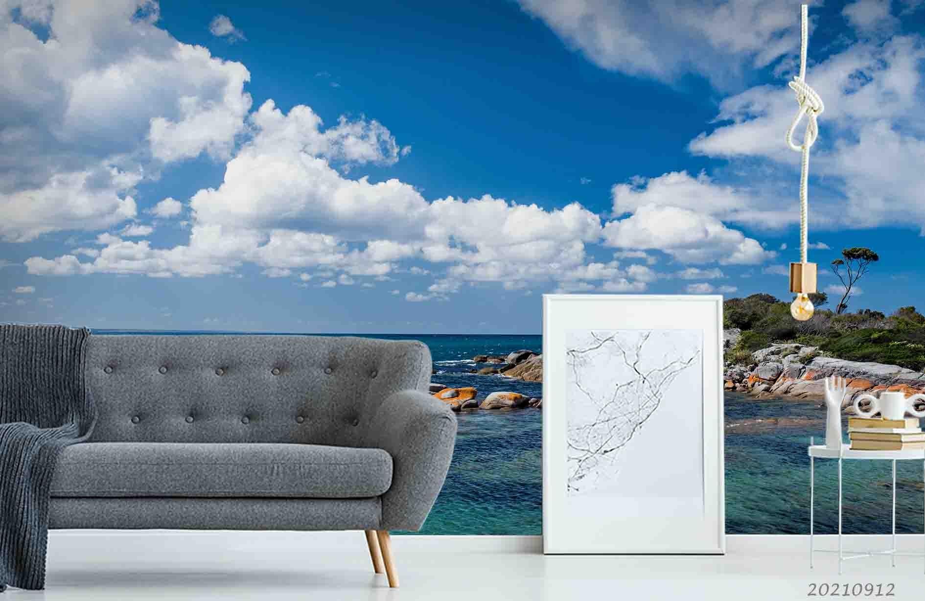 3D Blue Sky Cloud Sea Landscape Wall Mural Wallpaper LQH 310- Jess Art Decoration