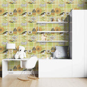 3D  Bird Floral Teapot Wall Mural Wallpaper LXL 1544- Jess Art Decoration