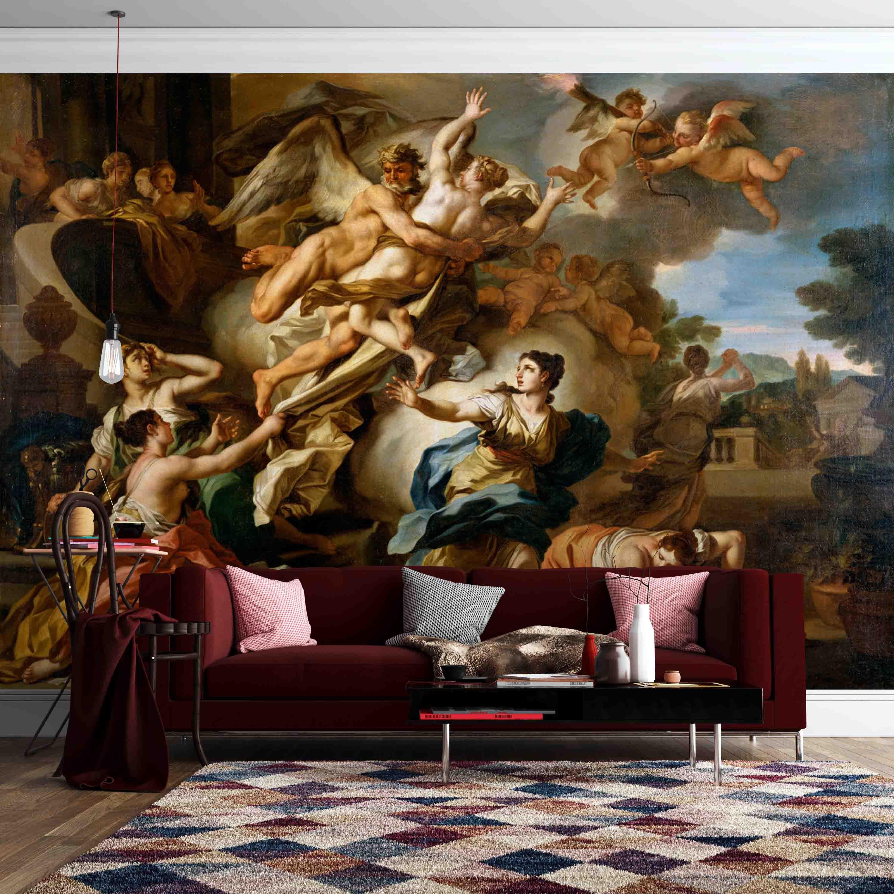 3D Classical Angel Painting classical angel oil painting wall mural wallpaper for dining room - view 2