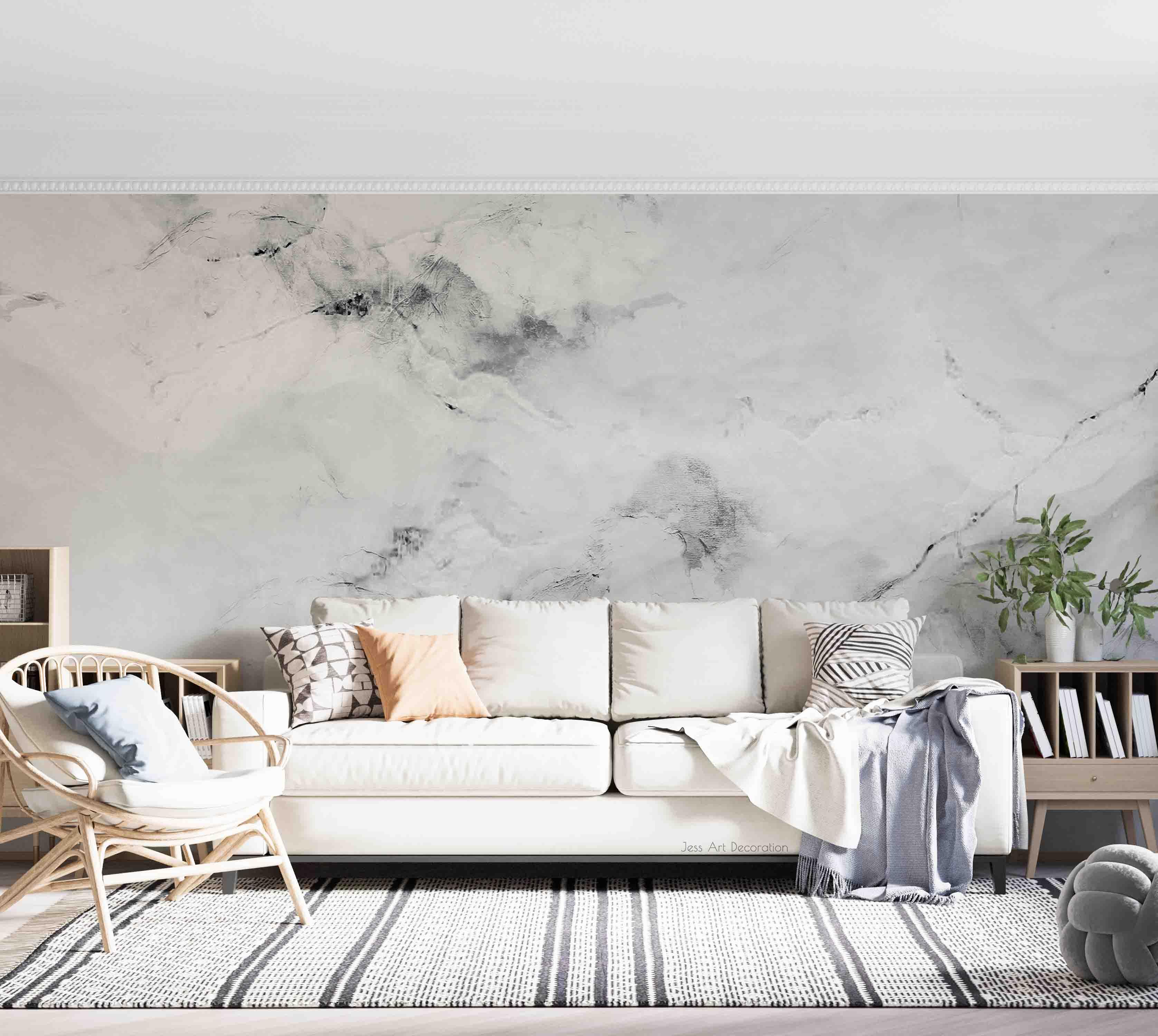 3D Abstract Jazz White Marble Pattern Wall Mural Wallpaper GD 3430- Jess Art Decoration