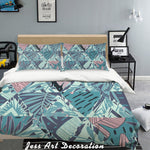3D Green Leaves Pattern Quilt Cover Set Bedding Set Pillowcases  176- Jess Art Decoration