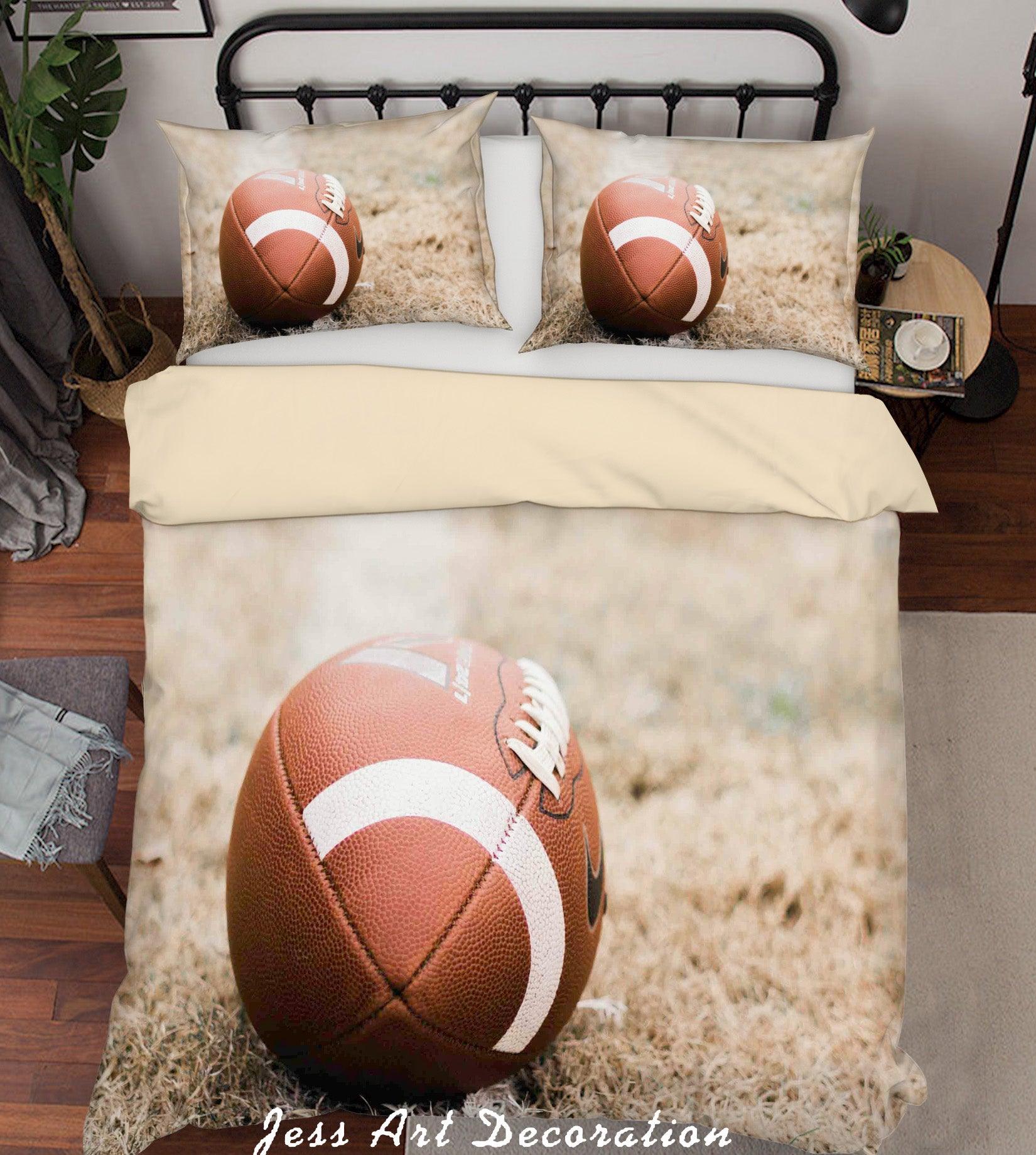 3D Rugby Pattern Quilt Cover Set Bedding Set Duvet Cover Pillowcases A149 LQH- Jess Art Decoration