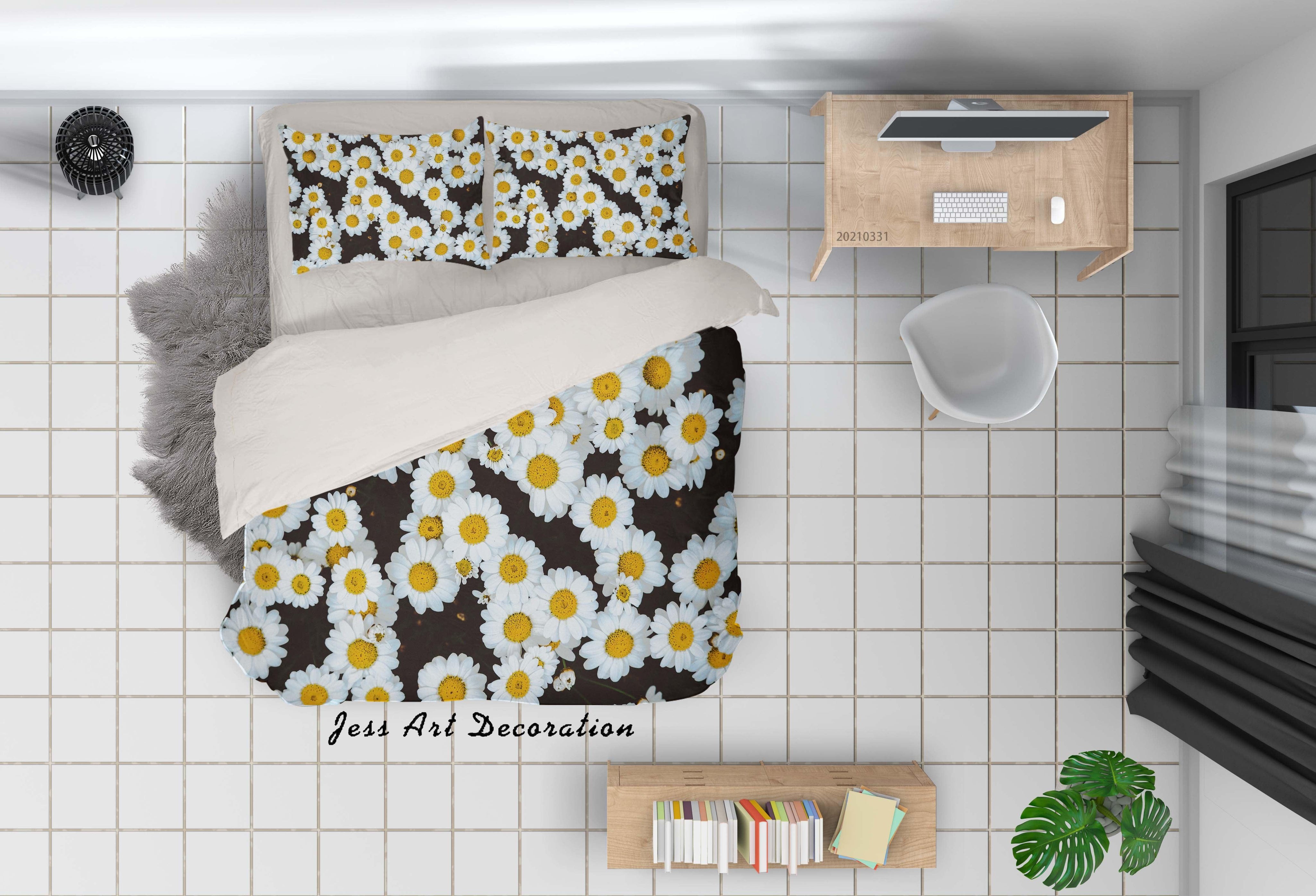 3D White Chrysanthemum Quilt Cover Set Bedding Set Duvet Cover Pillowcases 254- Jess Art Decoration