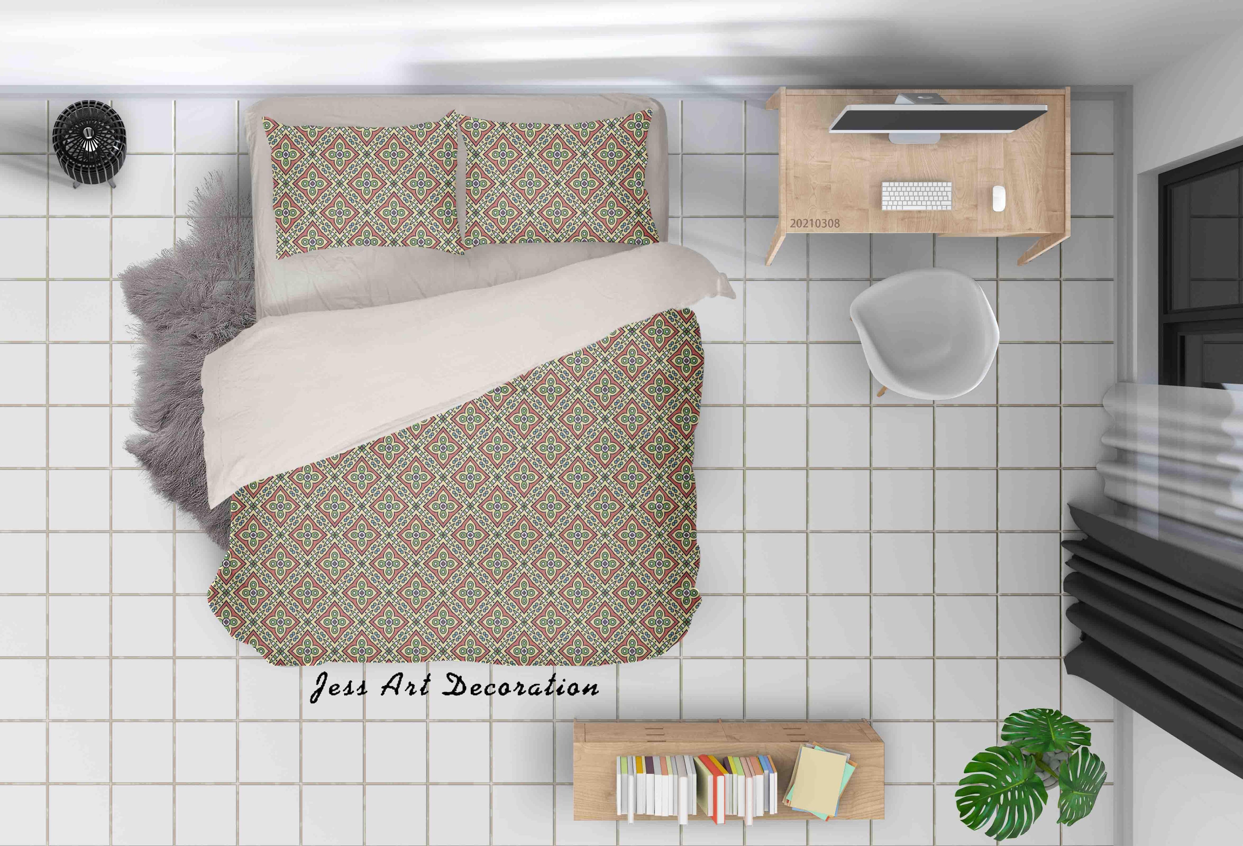 3D Abstract Color Floral Quilt Cover Set Bedding Set Duvet Cover Pillowcases 33- Jess Art Decoration