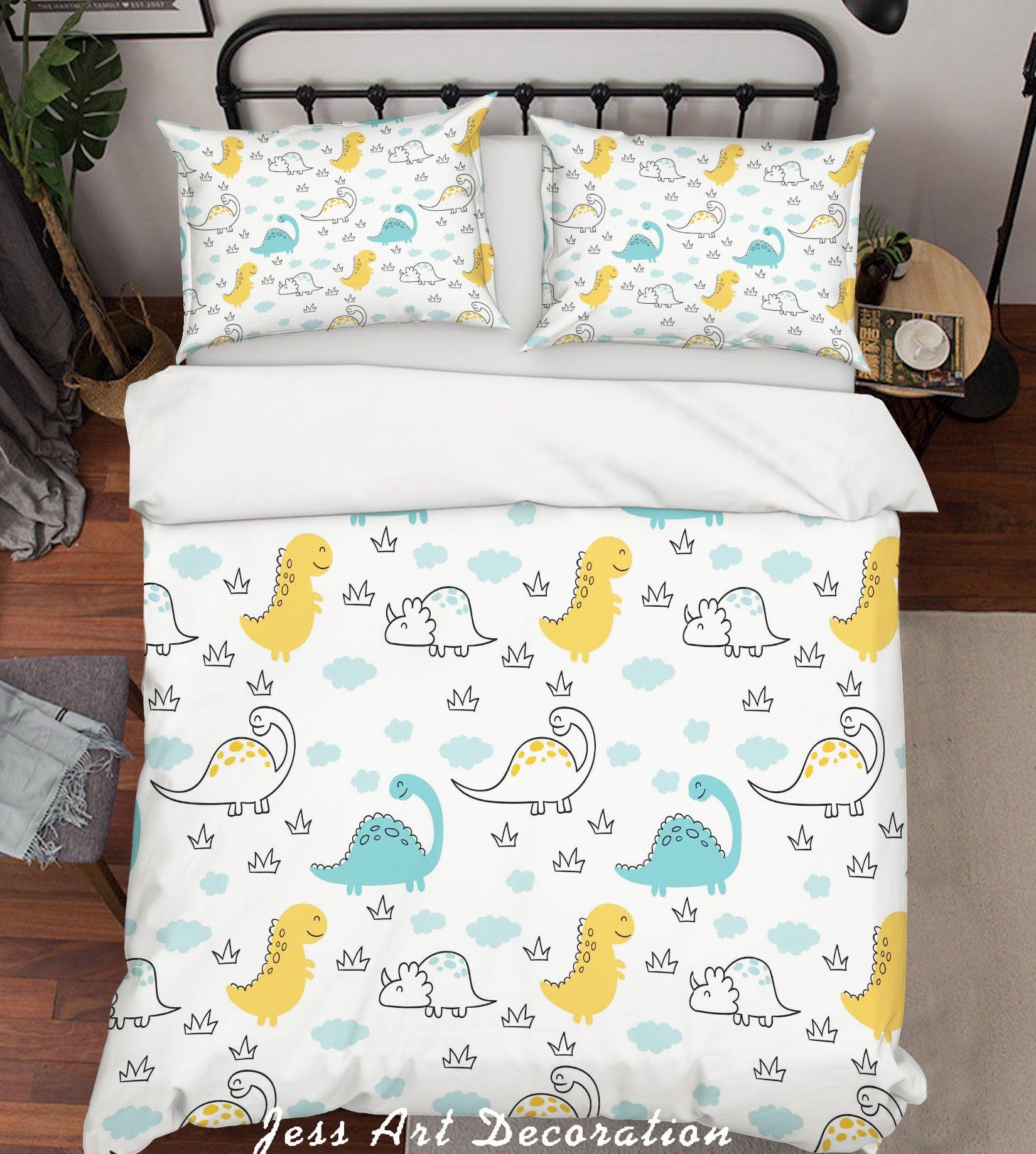 3D Color Cartoon Dinosaur Quilt Cover Set Bedding Set Pillowcases  61- Jess Art Decoration