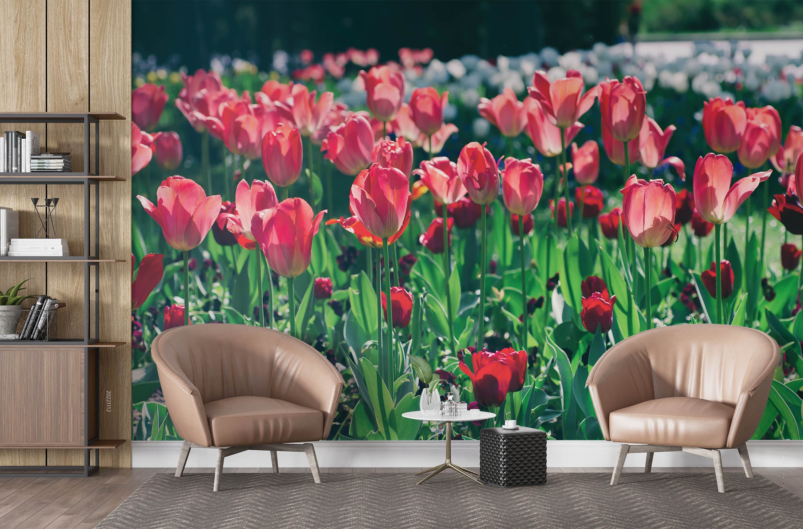 3D Beautiful Pink Tulip Flower Wall Mural Wallpaper GD 2137- Jess Art Decoration