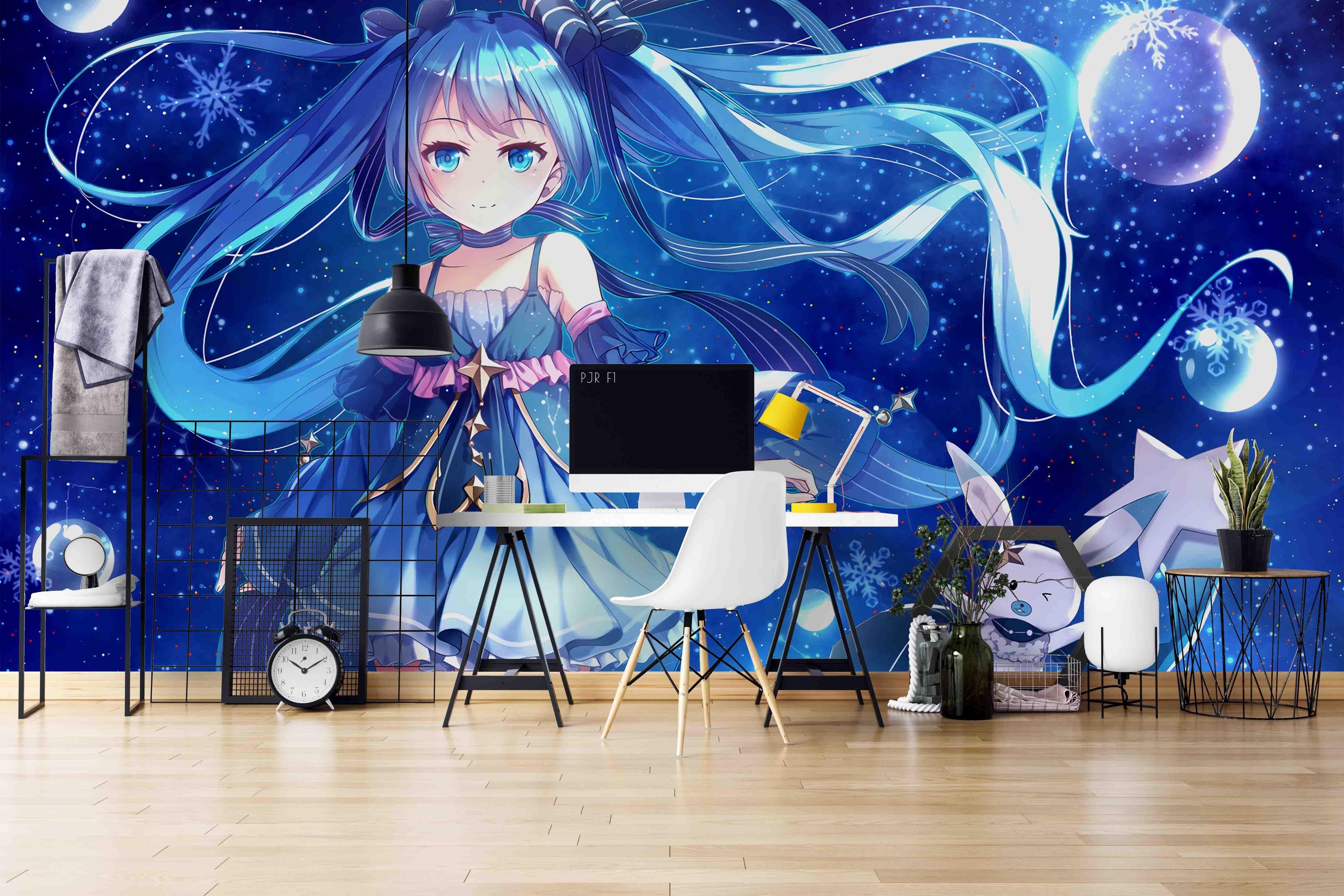 3D Rabbit Moon Anime Girl rabbit moon anime girl mural wall mural wallpaper for kids room - view 3