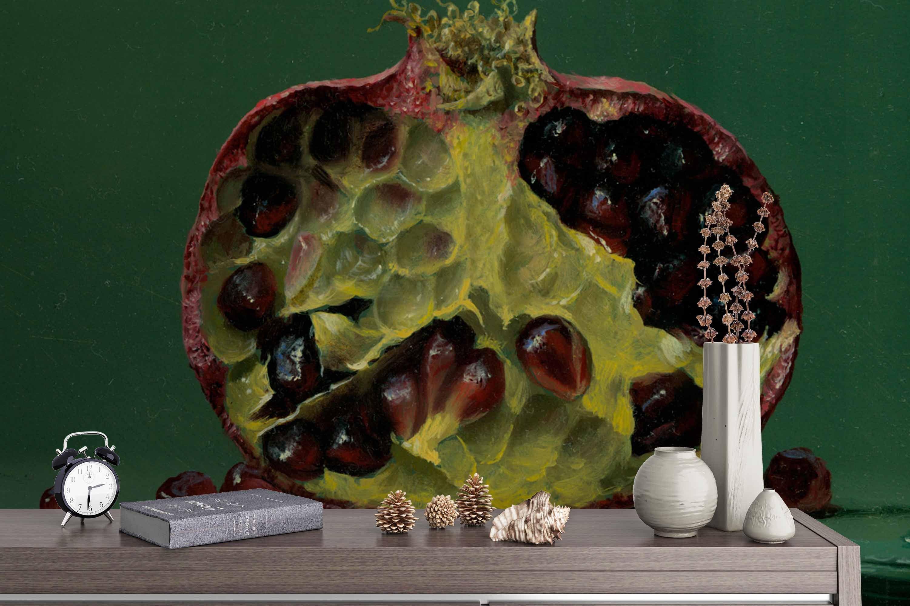 3D Half Pomegranate Oil Painting Wall Mural Wallpaper 42- Jess Art Decoration