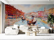 3D Oil Painting Venice Canal Building Boat Wall Mural Wallpaper GD 2145- Jess Art Decoration