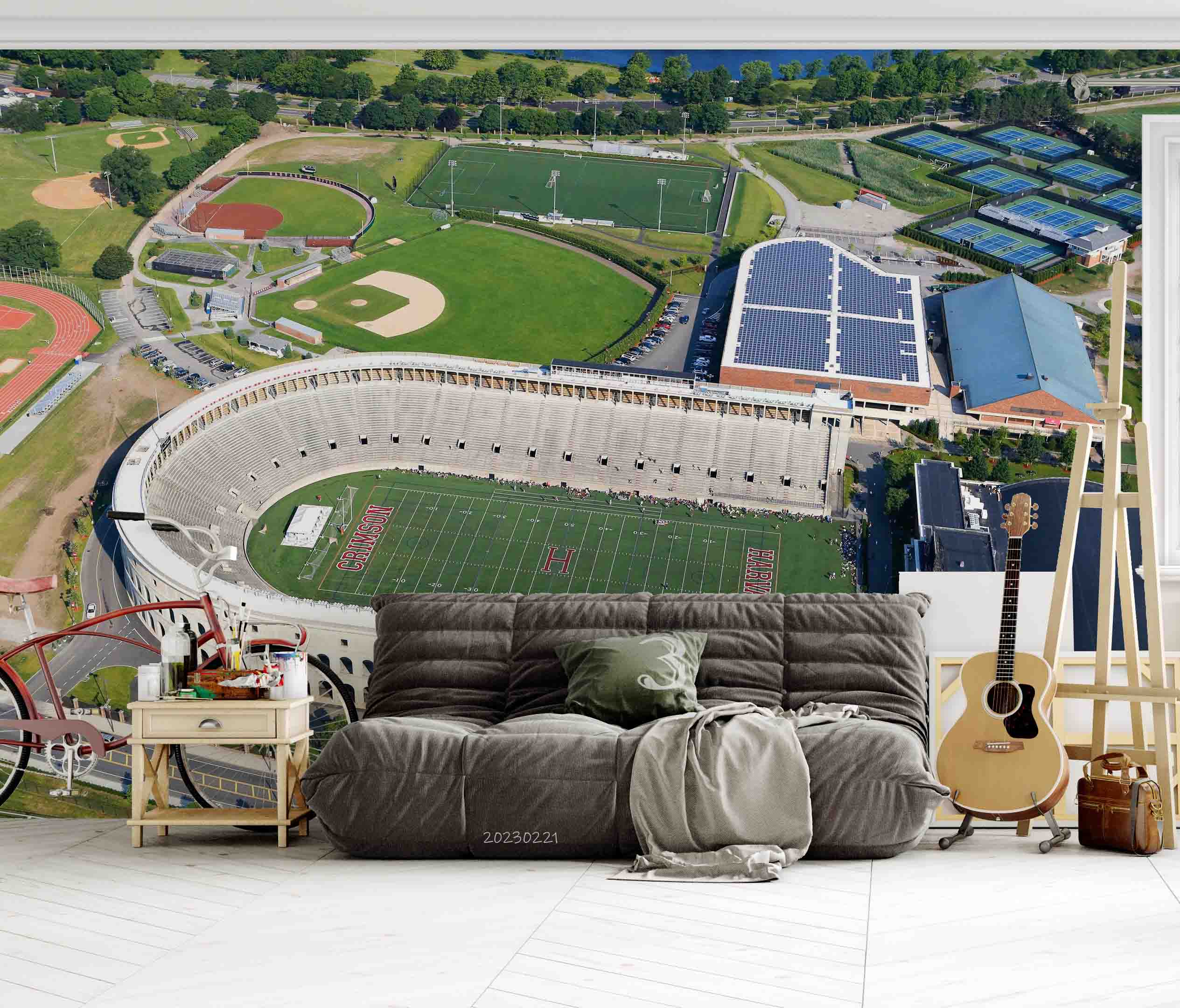 3D Harvard Stadium Boston Wall Mural Wallpaper GD 1442- Jess Art Decoration