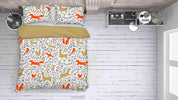 3D Hand Drawn Animal Elk Fox Leaf Quilt Cover Set Bedding Set Duvet Cover Pillowcases 31- Jess Art Decoration