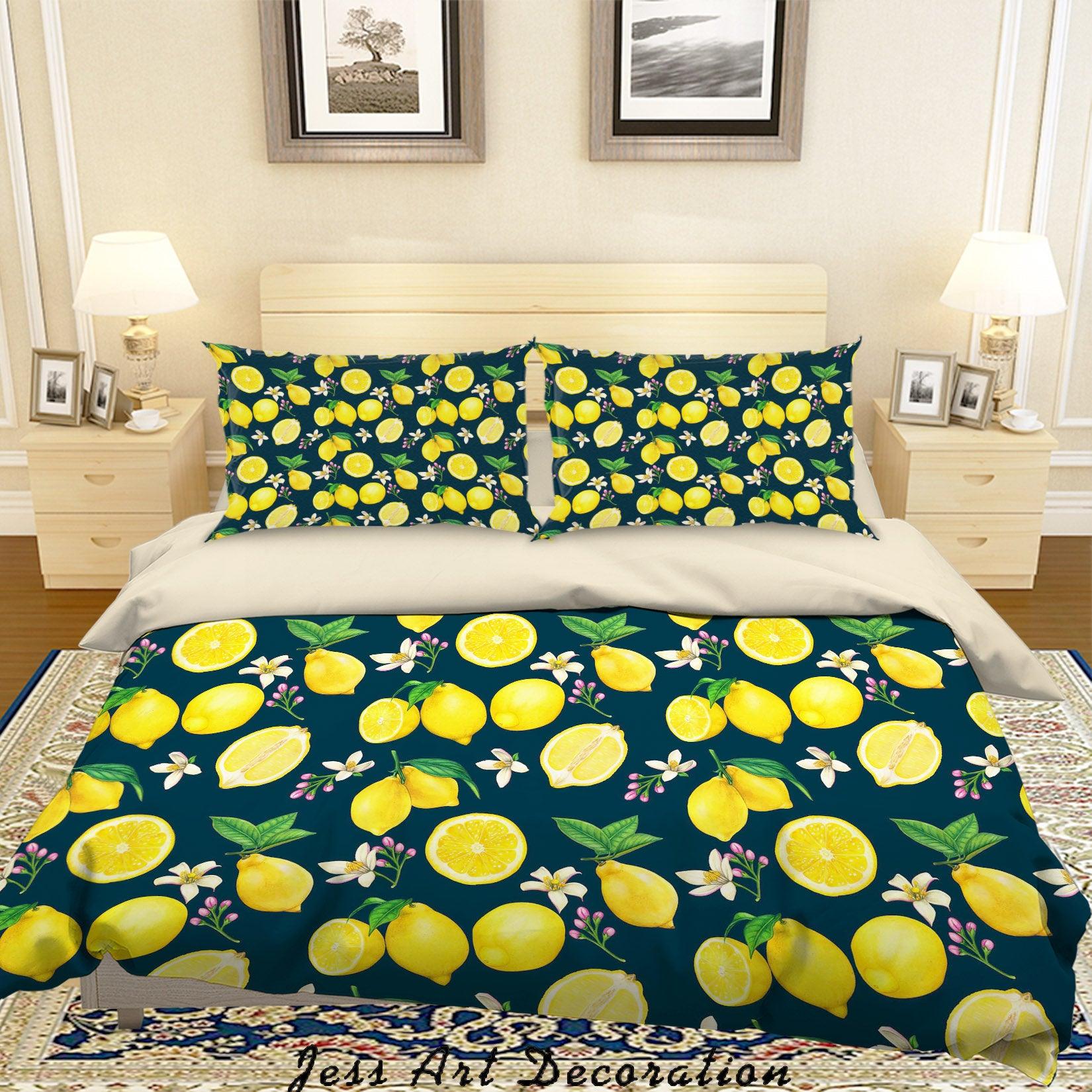 3D Yellow Lemon Quilt Cover Set Bedding Set Duvet Cover Pillowcases A350 LQH- Jess Art Decoration
