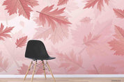 3D Pink Botanical Maple Leaves Plant Background Wall Mural Wallpaper LXL- Jess Art Decoration