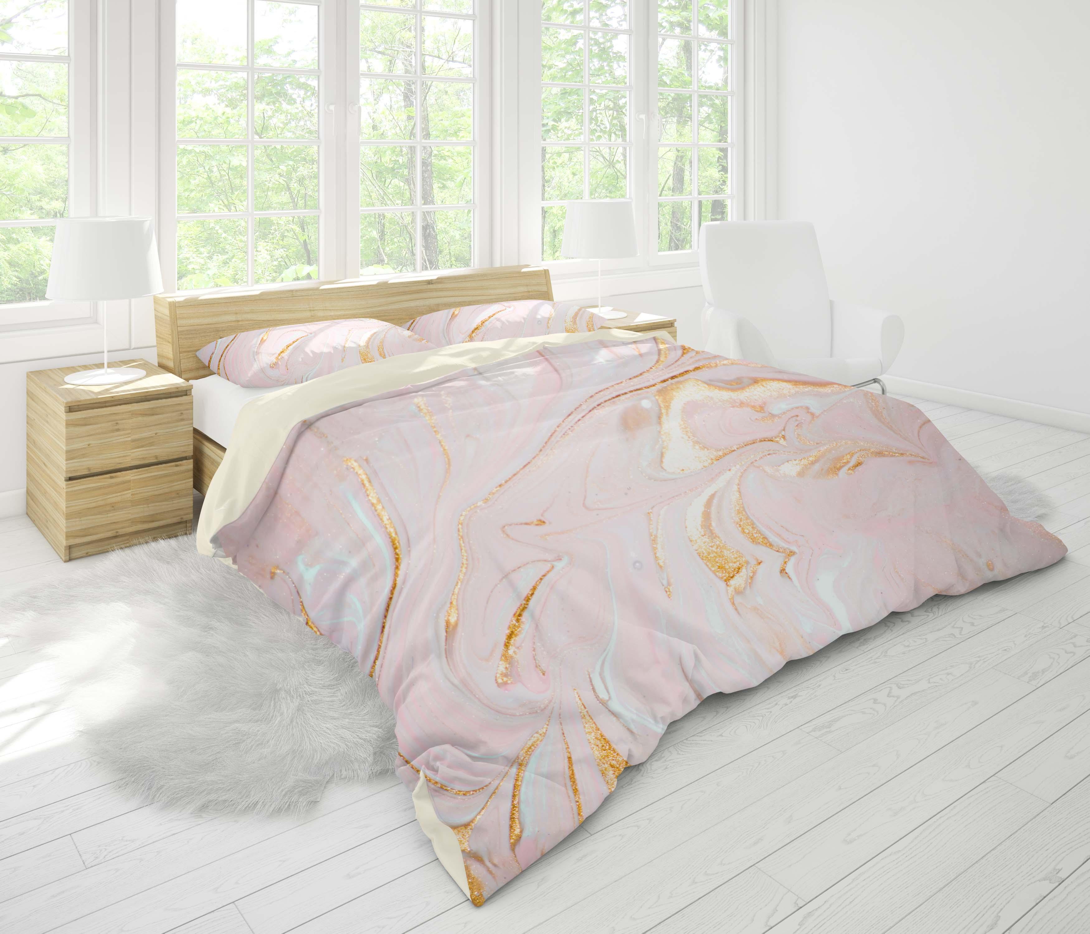 3D Pink Watercolor Quilt Cover Set Bedding Set Pillowcases 102- Jess Art Decoration