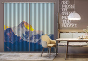 3D Mountain Snow Sunshine Landscape Blue Curtains and Drapes LLL 131- Jess Art Decoration