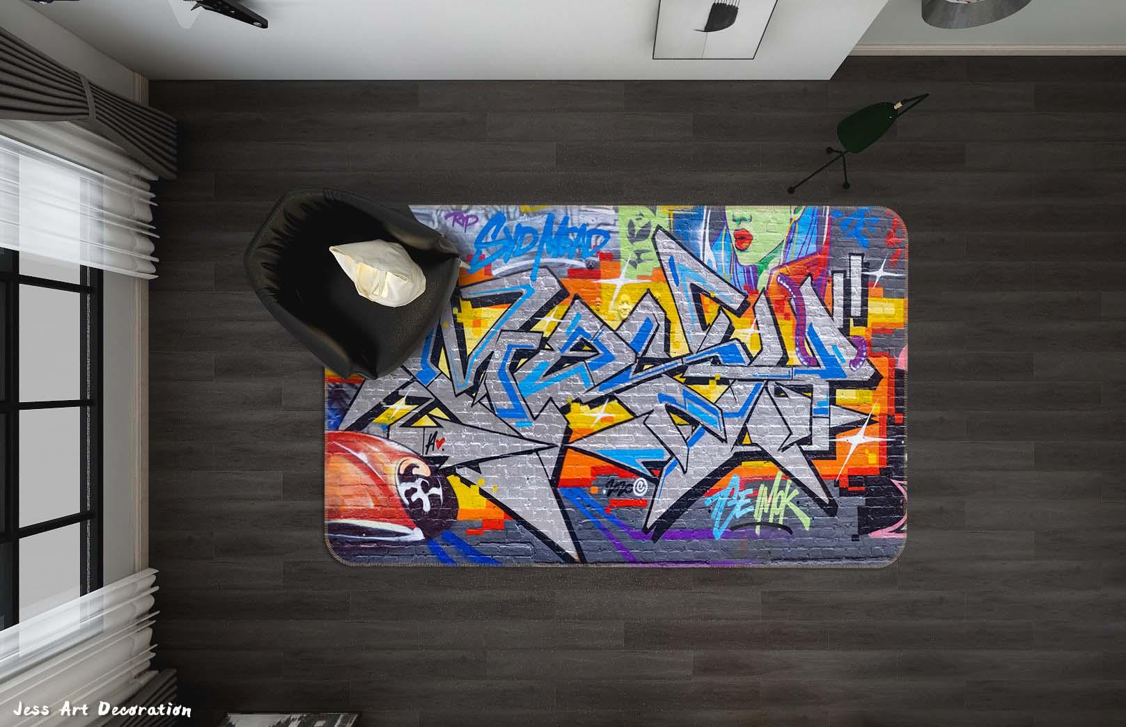 3D Abstract Color Art Graffiti Non-Slip Rug Mat A511 LQH- Jess Art Decoration