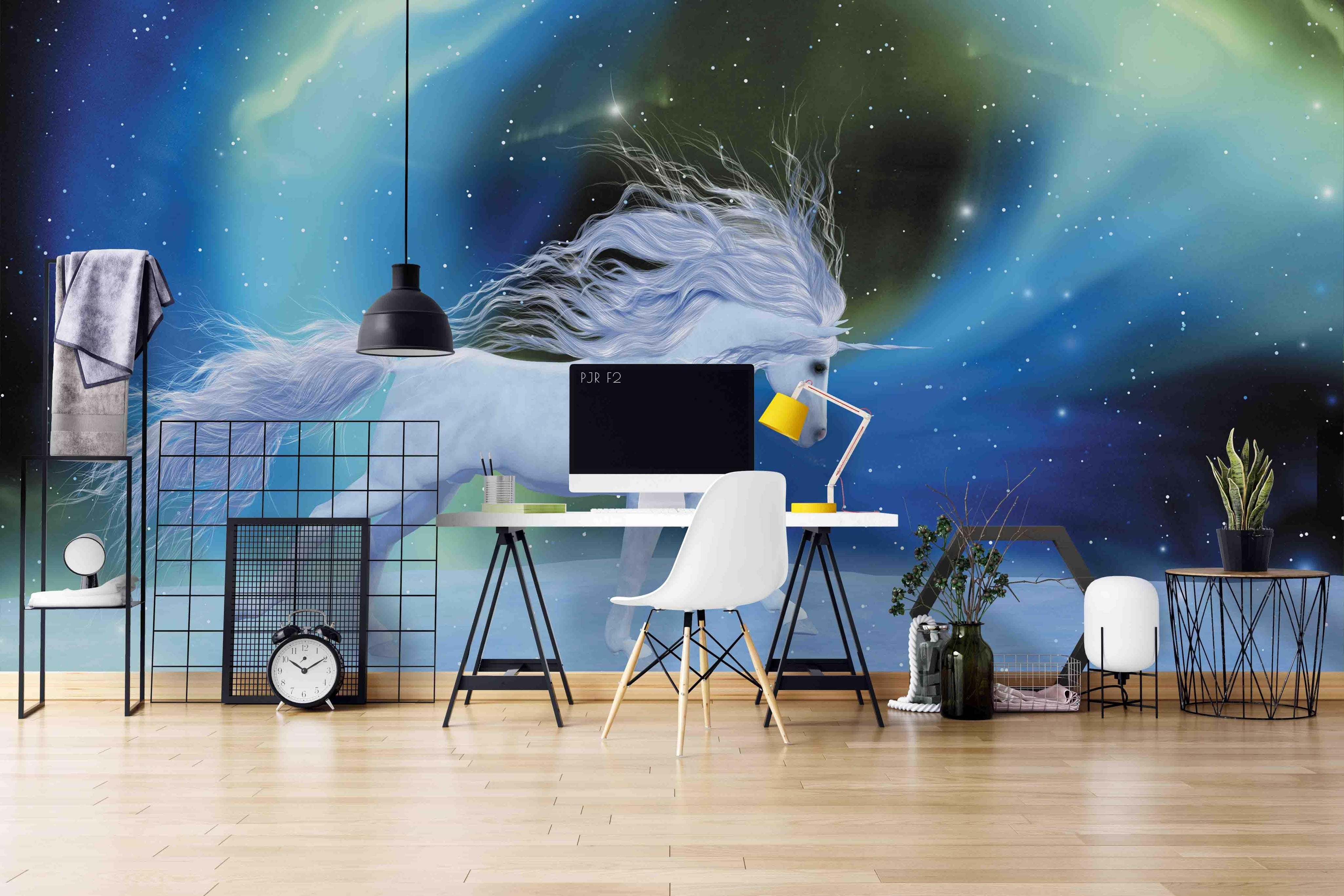 3D Aurora Unicorn aurora unicorn fantasy mural wall mural wallpaper for bedroom - view 2