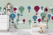 3D Hand Drawn Hot Air Balloons Cloud Wall Mural Wallpaper WJ 6798- Jess Art Decoration
