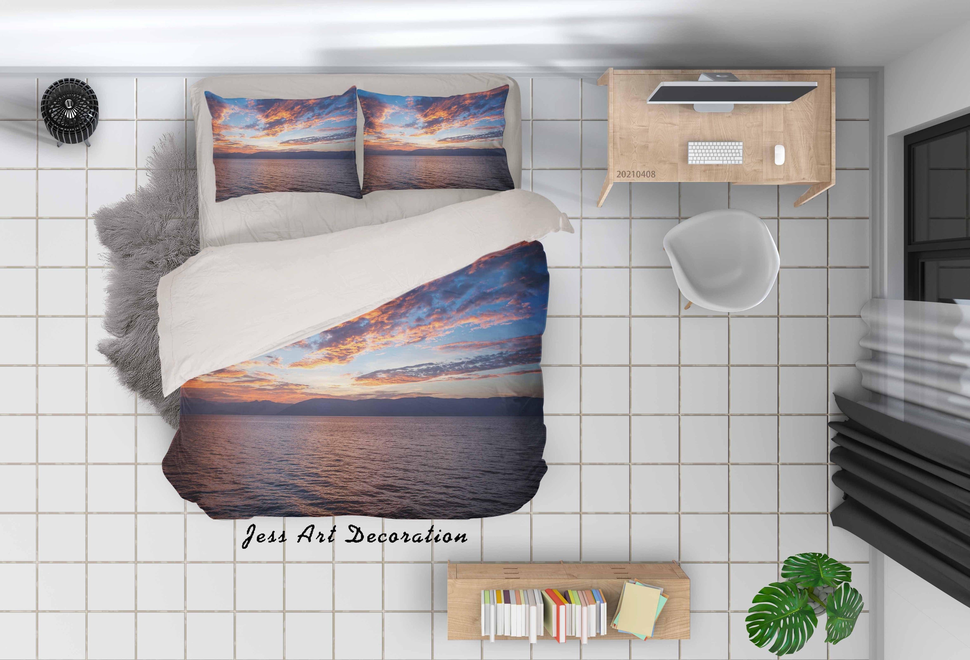 3D Sunset Sky Cloud Sea Quilt Cover Set Bedding Set Duvet Cover Pillowcases 172- Jess Art Decoration