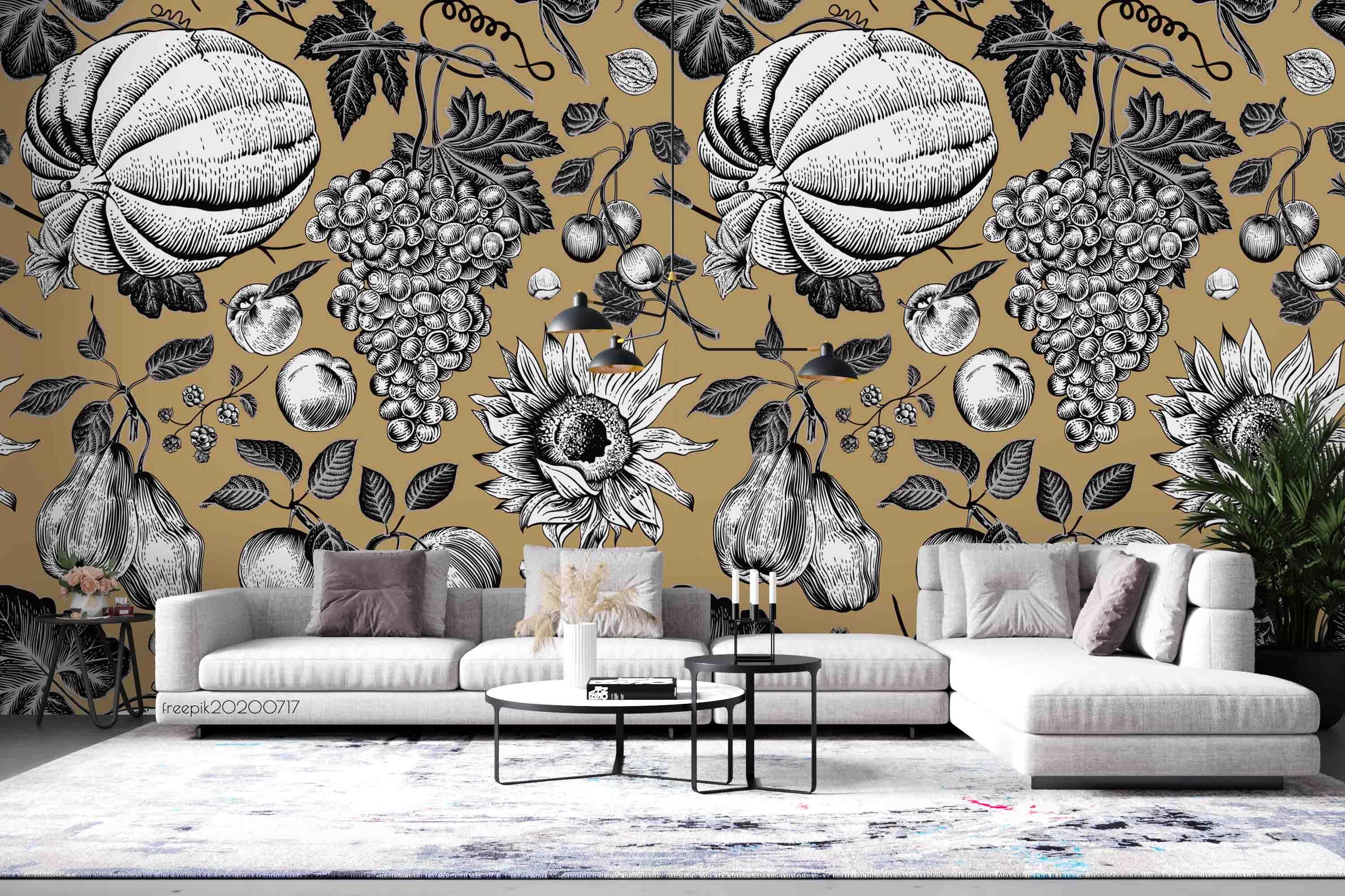 3D Vegetable Fruits Flowers Wall Mural Wallpaper SF31- Jess Art Decoration