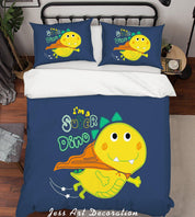 3D Cartoon Dinosaur Yellow Quilt Cover Set Bedding Set Pillowcases 158- Jess Art Decoration