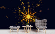 3D Abstract Black Golden Snow Flowers Wall Mural Wallpaper ZY D83- Jess Art Decoration
