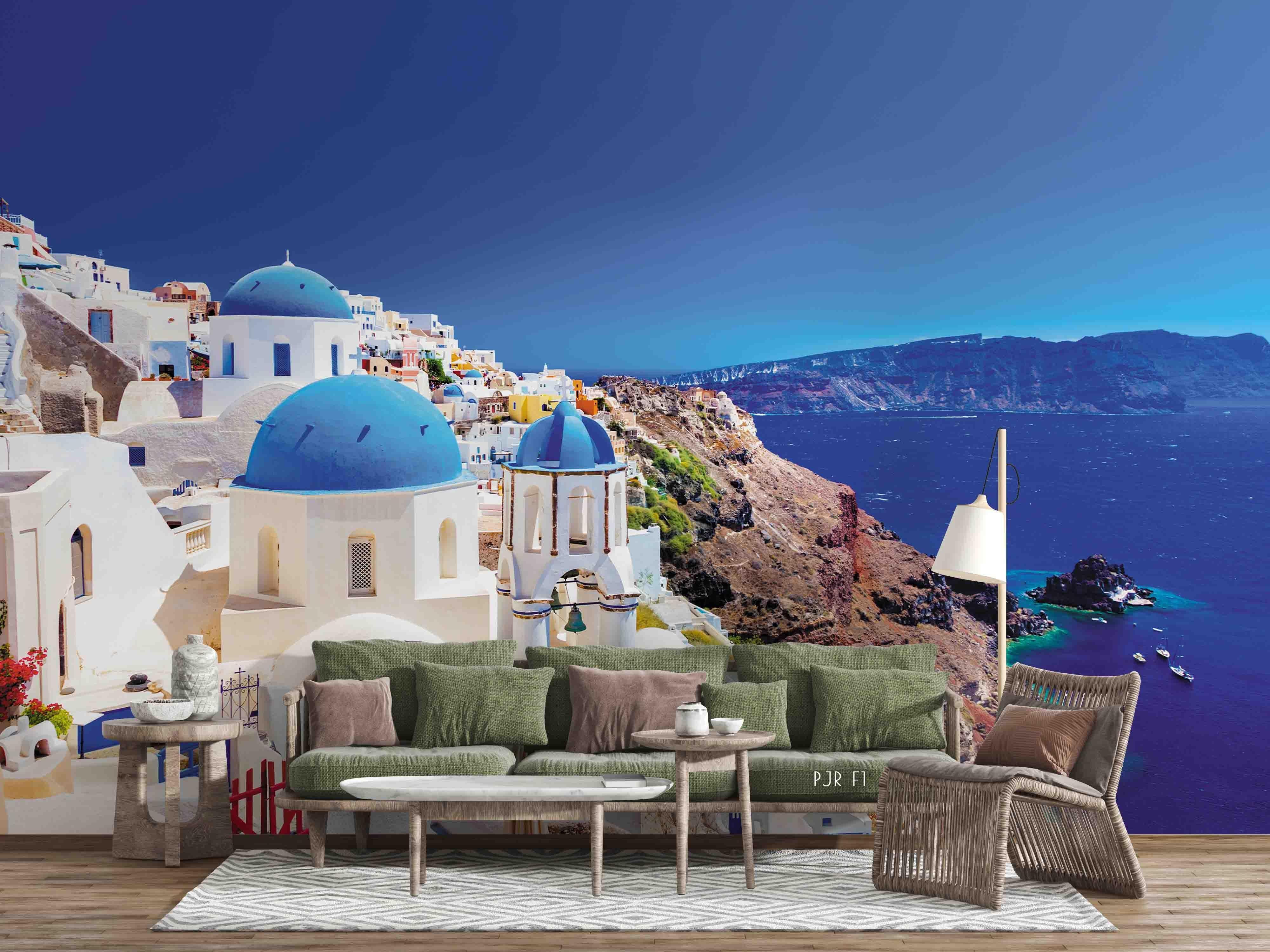 3D Scene Of Aegean Sea Wall Mural Wallpaper WJ 1318- Jess Art Decoration