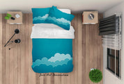 3D Blue Cloud Quilt Cover Set Bedding Set Duvet Cover Pillowcases LXL- Jess Art Decoration