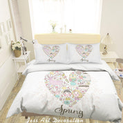 3D Cartoon Love Flower Quilt Cover Set Bedding Set Pillowcases 67- Jess Art Decoration