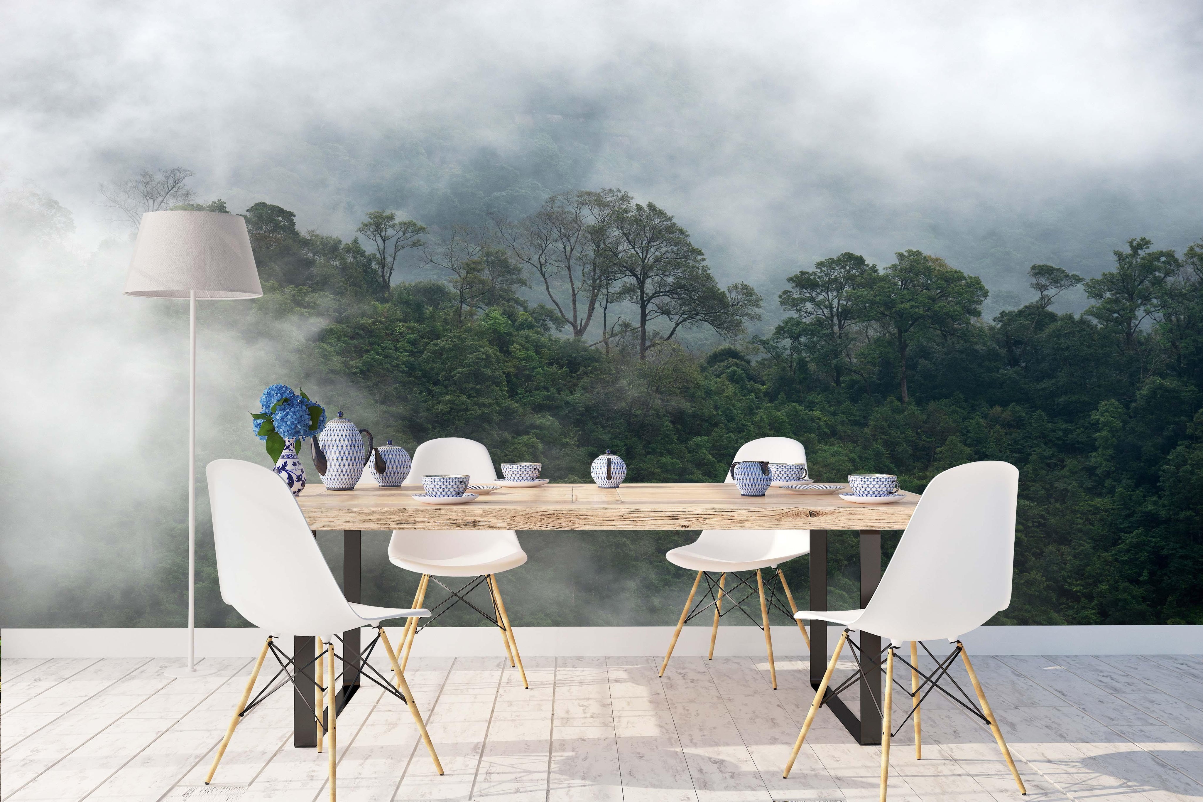 3D Fog Forest Wall Mural Wallpaper 154- Jess Art Decoration