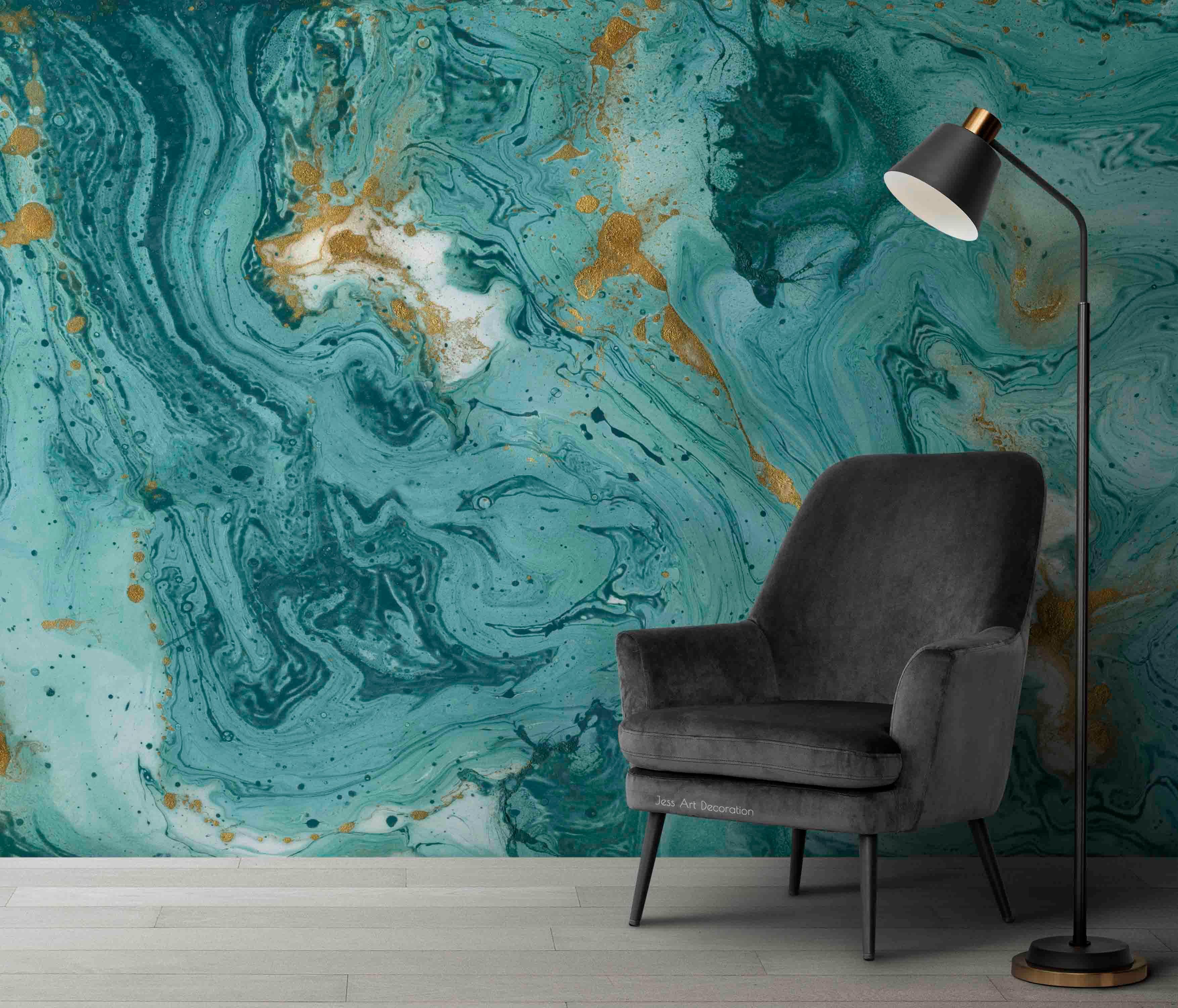 3D Abstract Green Marble Texture Pattern Wall Mural Wallpaper GD 3364 ...