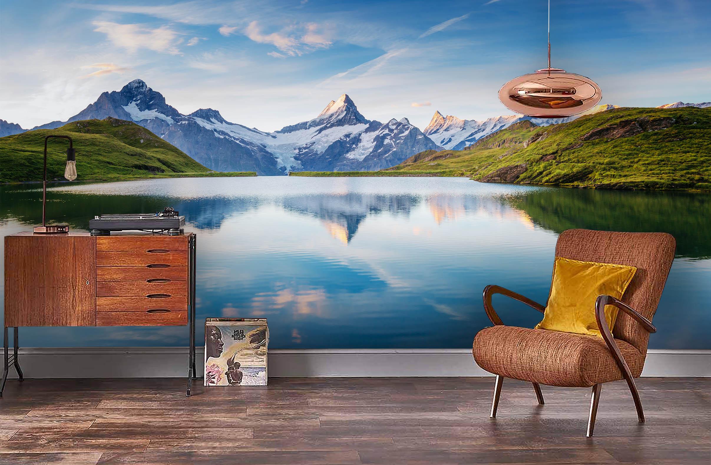 3D Lake And Snow Mountain Wall Mural Wallpaper 14- Jess Art Decoration