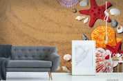 3D Tropical Beach Sand Starfish Shell Wall Mural Wallpaper LQH 9- Jess Art Decoration