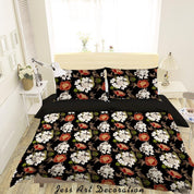 3D Vintage Leaves White Floral Pattern Quilt Cover Set Bedding Set Duvet Cover Pillowcases WJ 3640- Jess Art Decoration
