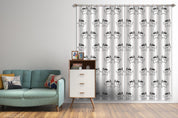 3D Cute Cartoon Cat White Background Curtains and Drapes GD 3139- Jess Art Decoration