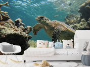 3D Turtle Underwater World Wall Mural Wallpaper LQH 167- Jess Art Decoration