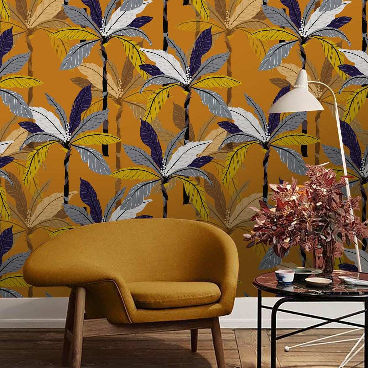 3D Yellow Coconut Tree Wall Mural Wallpaper 5- Jess Art Decoration